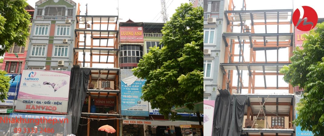 nhà khung thép liên hợp