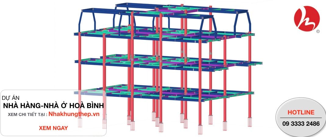 thiết kế dự án nhà khung thép Hòa Bình 03