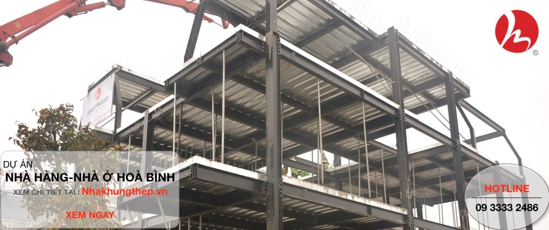 Thi công khung nhà thép tiền chế - Khối nhà hàng 04