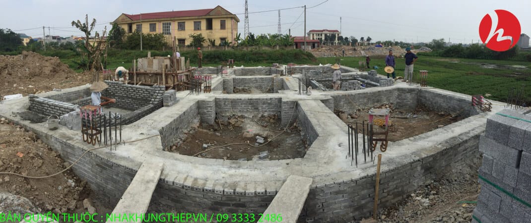 tường xây cho nhà khung thép tiền chế