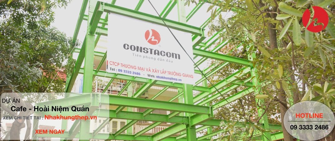 Phần khung nhà thép - Hoài Niệm Quán lên hình 01