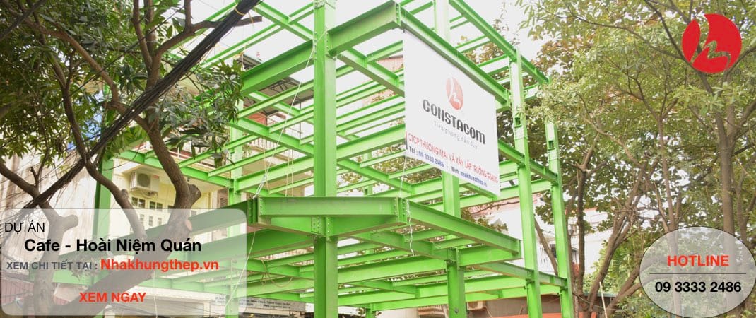 Phần khung nhà thép - Hoài Niệm Quán lên hình 02