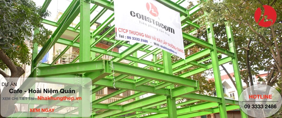 Phần khung nhà thép - Hoài Niệm Quán lên hình 03