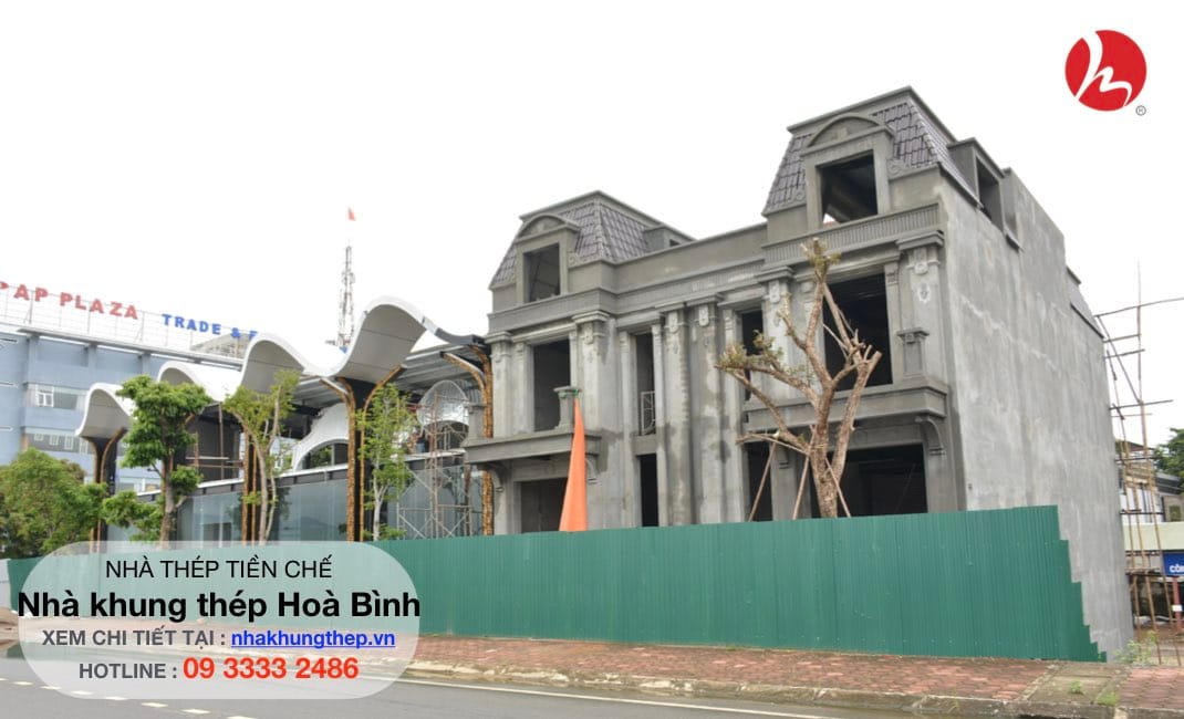 xây tường nhà khung thép