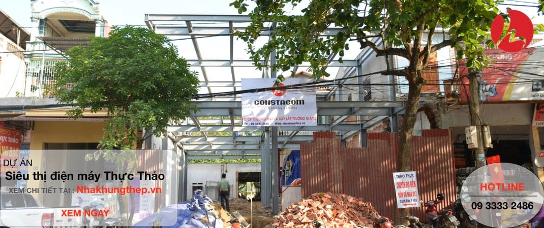 nhà tiền chế Siêu thị Thực Thảo Thanh Hóa