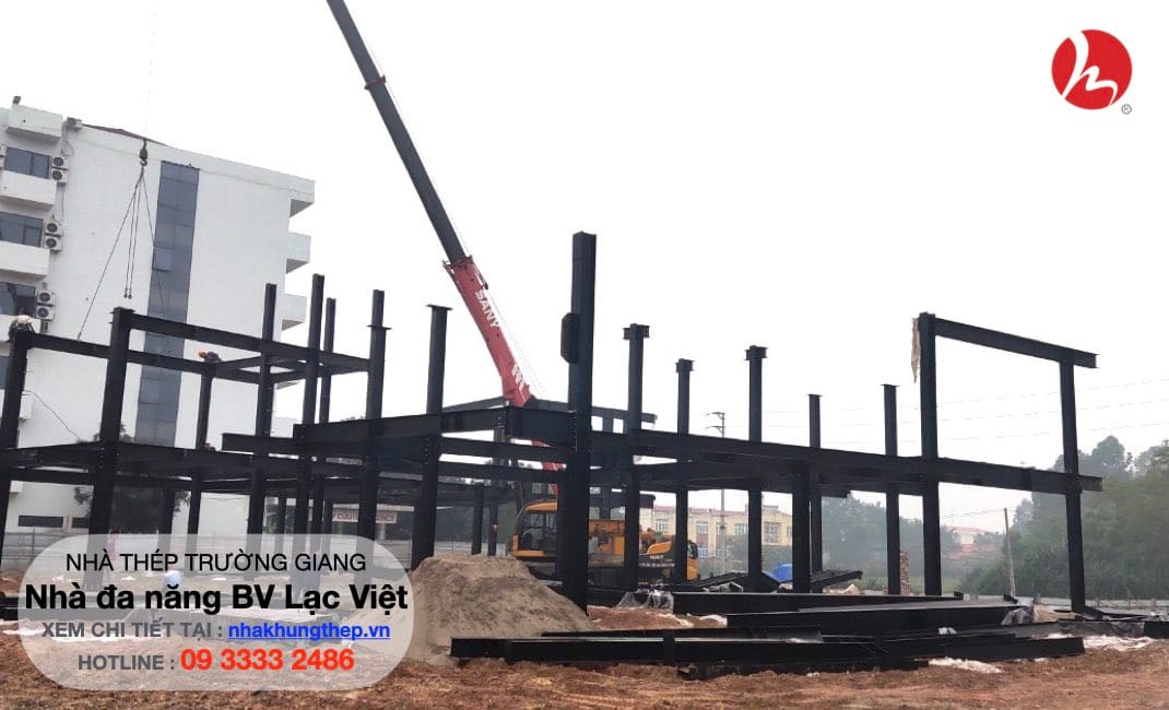 thi công nhà đa năng bệnh viện Lạc Việt