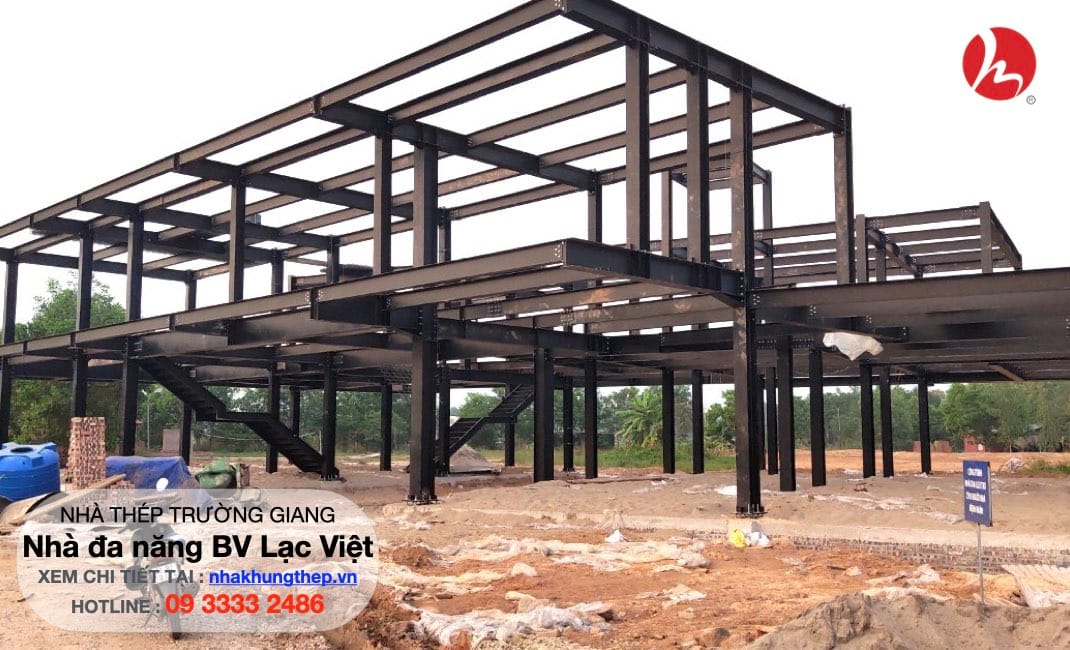 khung nhà thép bệnh viện Lạc Việt