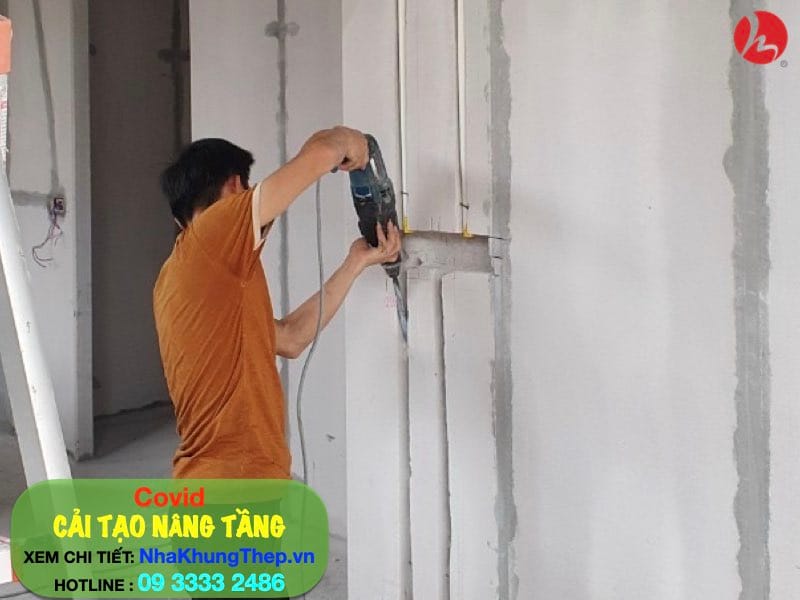 Chạy điện cho tường bê tông khí ALC