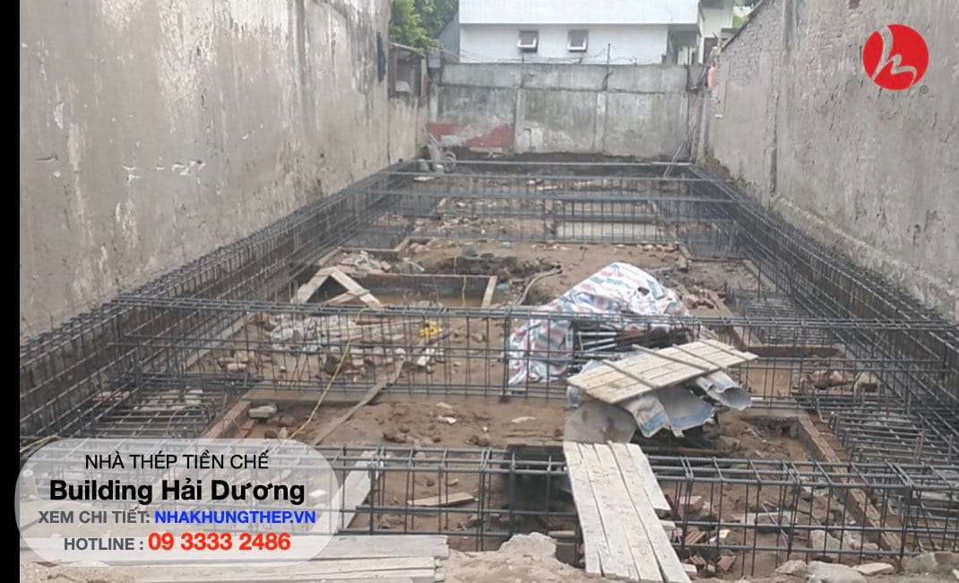 Thi công móng nhà khung thép Hải Dương