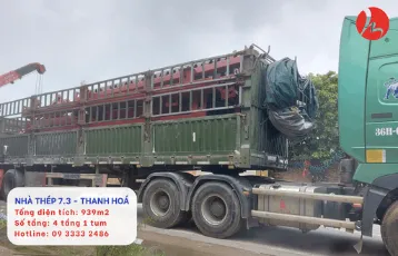 Hình ảnh cấu kiện được xe vận chuyển đến công trường