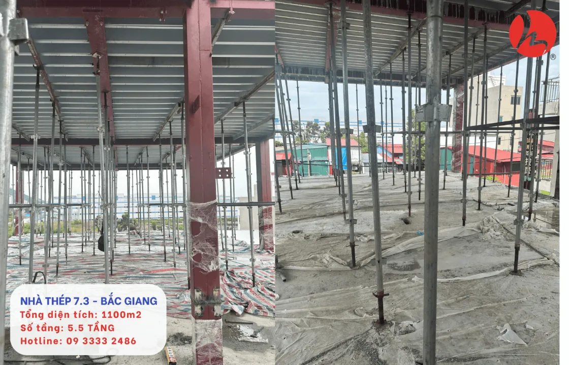 Dựng hệ dàn giáo trước khi đổ bê tông