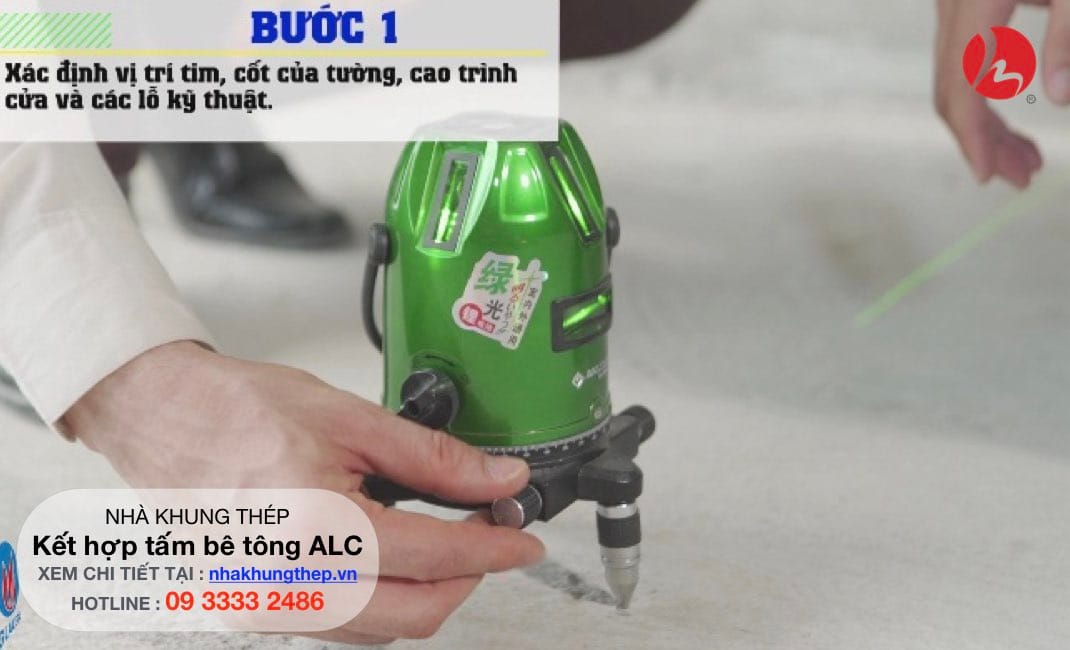 dung-may-laser-thi-cong-tam-be-tong-nhe-alc sử dụng máy Laser thi công tấm bê tông nhẹ ALC