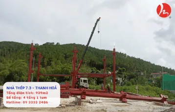 Lắp đặt hệ cột và dầm chính, đảm bảo đúng trục và cao độ thiết kế 