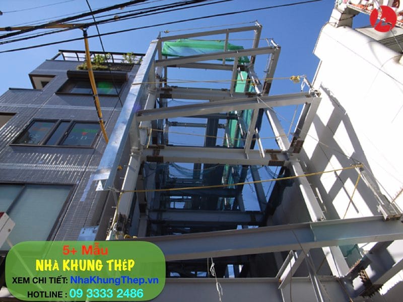 lắp đặt phần khung nhà khung thép dân dụng số 05