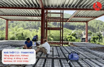 Các tầng được liên kết bởi thép và bê tông, tạo nên kết cấu vững bền cho toàn công trình