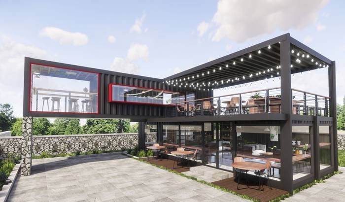 Nhà khung thép 2 tầng