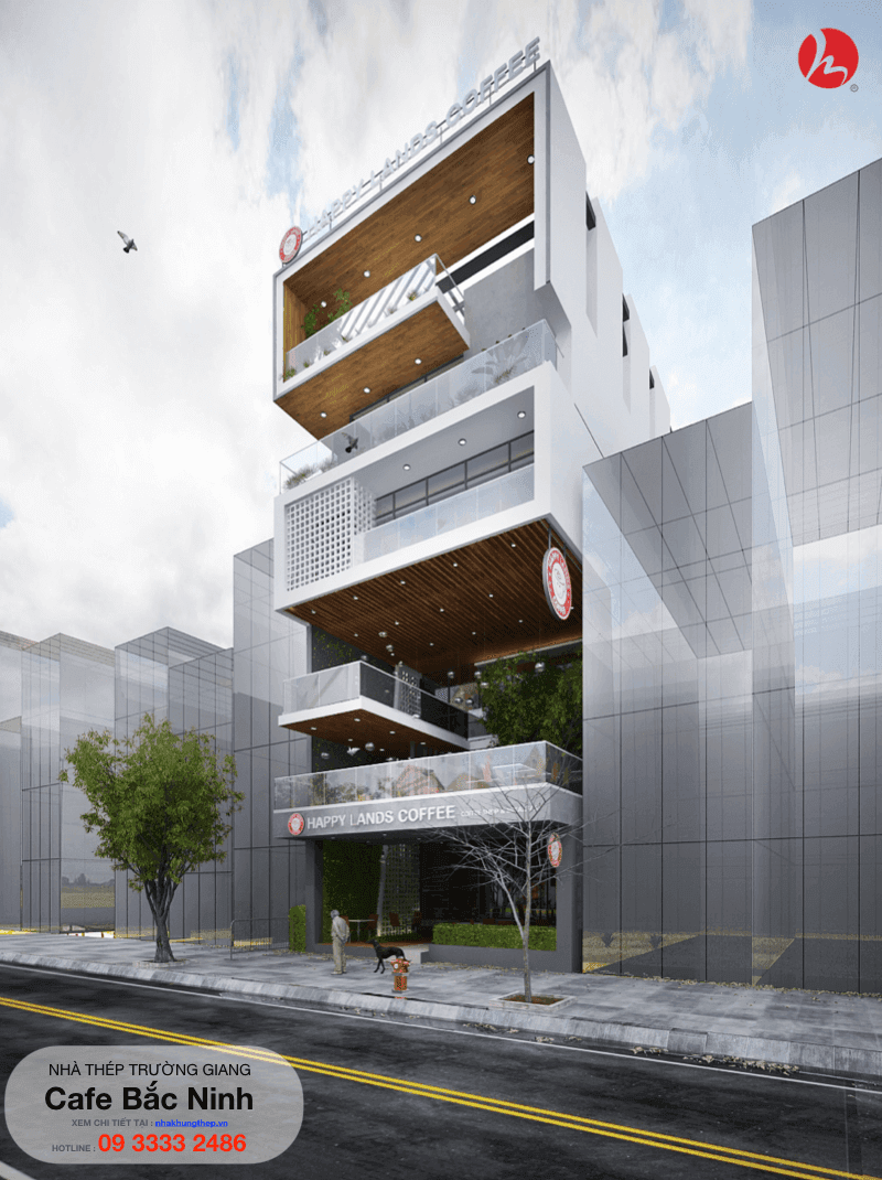 Nhà khung thép làm cafe