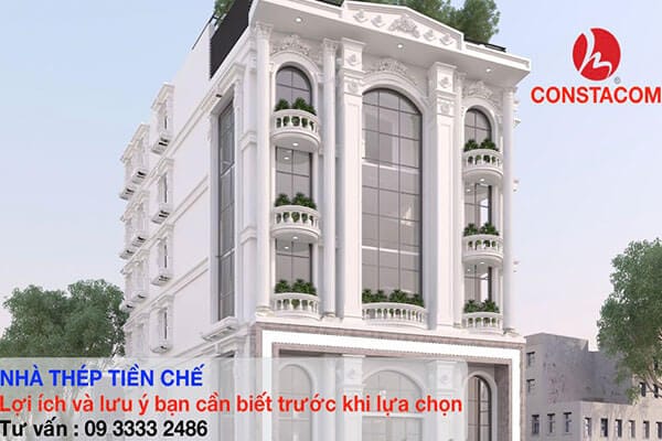 Dự án Nhà thép tiền chế giá rẻ Tân cổ điển