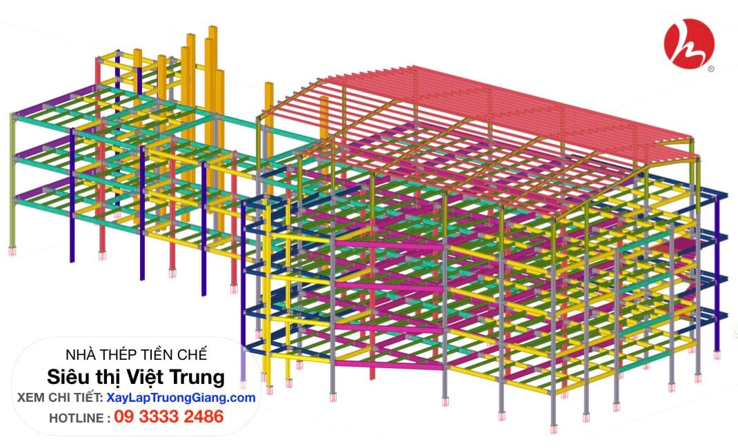 thiết kế dự án nhà khung thép Việt Trung