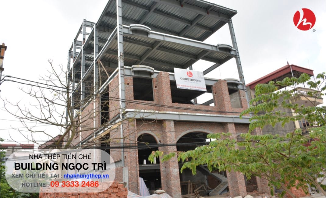 hi công phần thân nhà khung thép Ngọc Trì 02