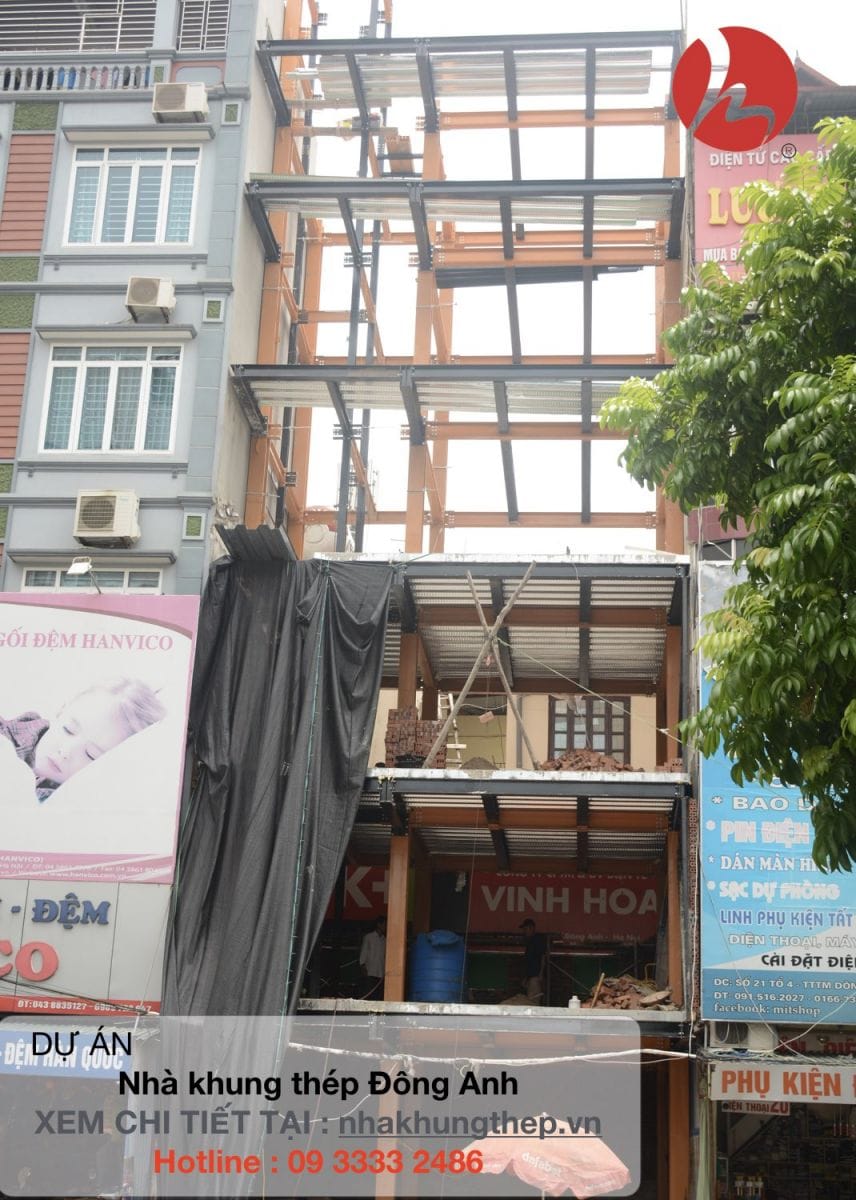 tổng thể dự án nhà khung thép đông anh