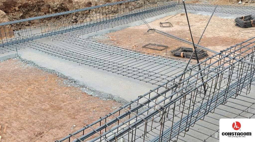 Hệ móng được thi công theo đúng thiết kế kết cấu